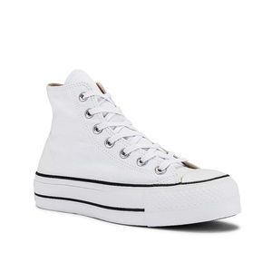 Chuck Taylor All Star Lift Hi Sneaker in White & Black
